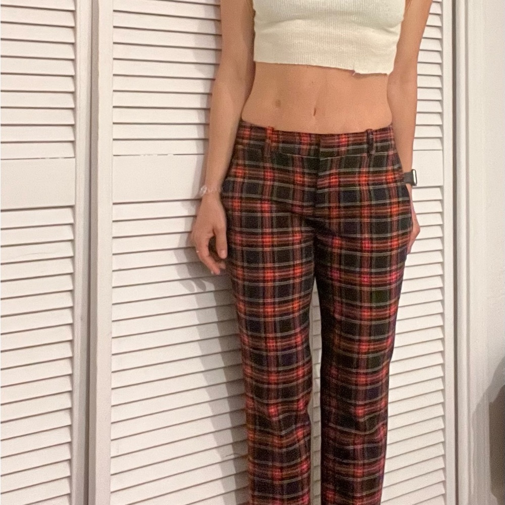 Zara Red Tartan Pants